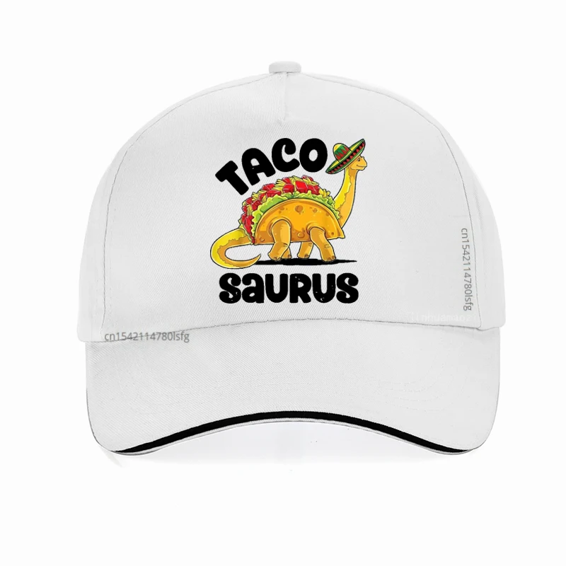 Фото Бейсболка Taco Saurus с мультяшным принтом, креативная кепка Taco Cinco De Mayo, мужская кепка с динозавром-тако, регулируемый козырек, кепка-снепбэк для взрослых №4