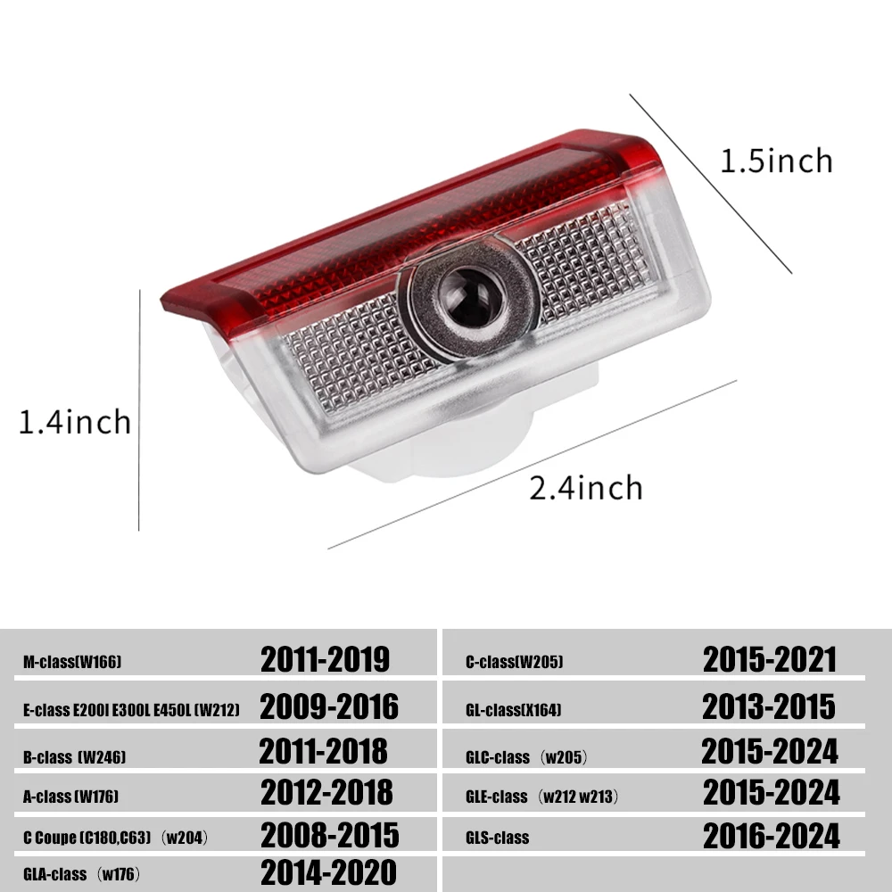 2 шт. HD светодиодные лампы для проектора дверей автомобиля Mercedes Benz A/B/C/E/M Class GLE GLC GLA