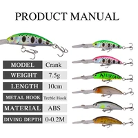 new minnow crankbaits long tongue fishing lure 3d eye bionic hard baits artificial plastic fake lures with hooks fishing tackle
