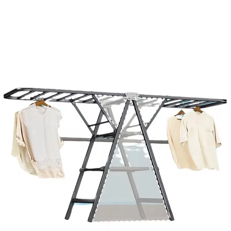 Складная напольная сушилка многоуровневый стеллаж для сушки одежды спальни