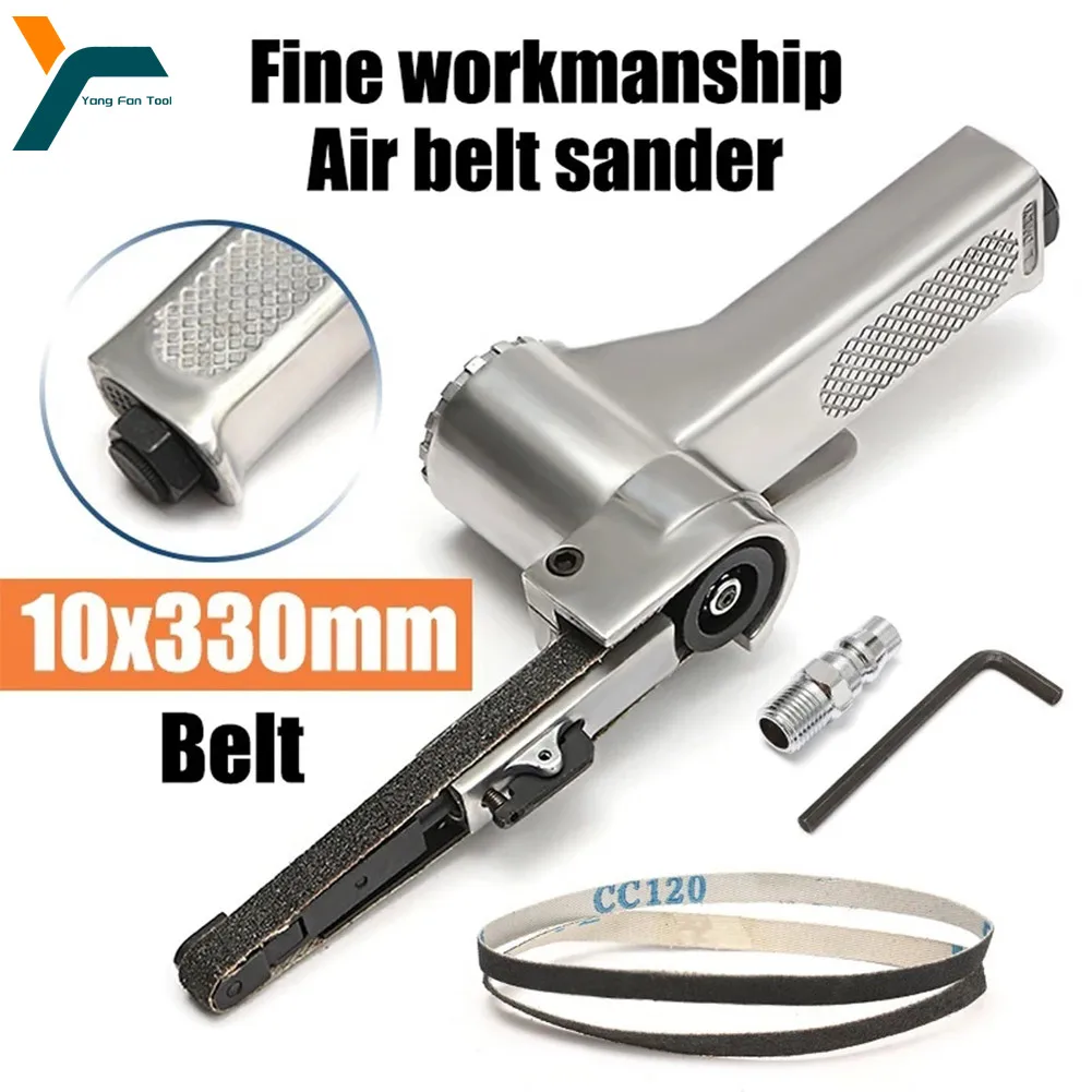 

330 X 10mm Air Belt Sander 1/4" Inlet Air Angle Grinding Sanding Belt Compressor Sanding Pneumatic Tool Polishing Rust Removal