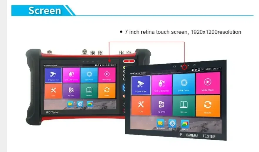 7-дюймовый тестер видеонаблюдения 4K все в одном AHD TVI CVI тестирование аналоговой