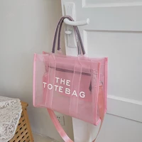 2022 new large capacity transparent letter printing versatile western style high quality texture women shoulder tote handbag