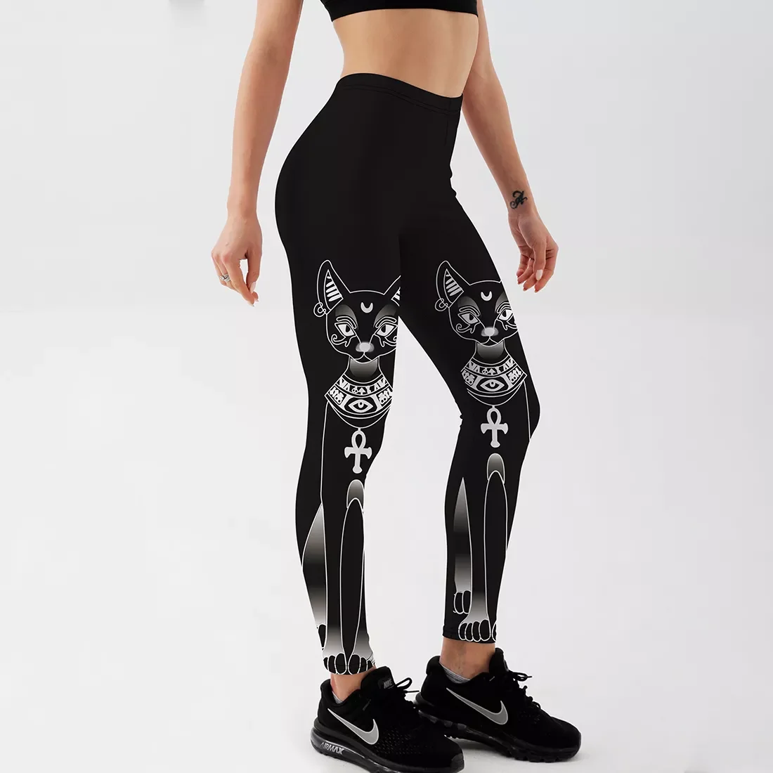 

2023New style Hot Leggings For Women's cute Black white cat Digital Printing Elasticity Pants pants Plus size Drop ship