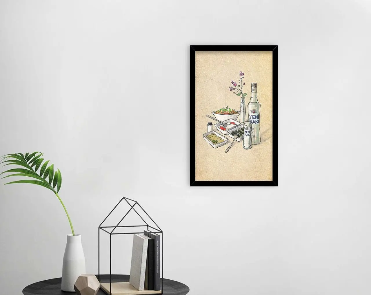 

BK Home Rack Design Decorative Wood Black Framed Tablo-2