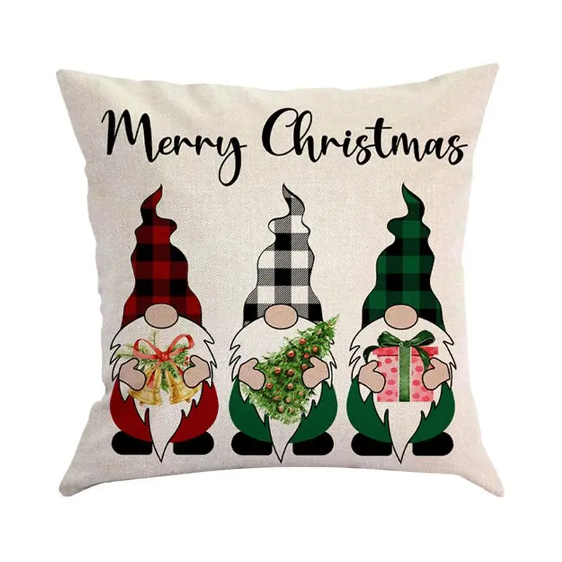 

Christmas Pillow Covers Merry Christmas Holiday Cushion Cover Cotton Linen Farmhouse Throw Pillow Covers Christmas Party