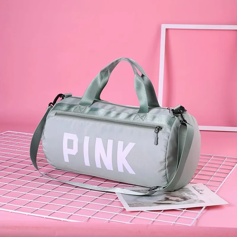 Gym Fitness Training PINK Bag Letter Outdoor Sports Bag Package Yoga Handbag High Capacity Sports Crossbag Women Travel Luggage