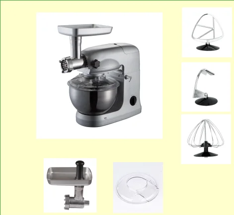 Электрический кухонный миксер для выпечки 220 В серебристый/красный цвет