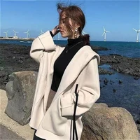 2021 autumn and winter new style korean fashion small fragrant wind small french cloak student mid length woolen coat female