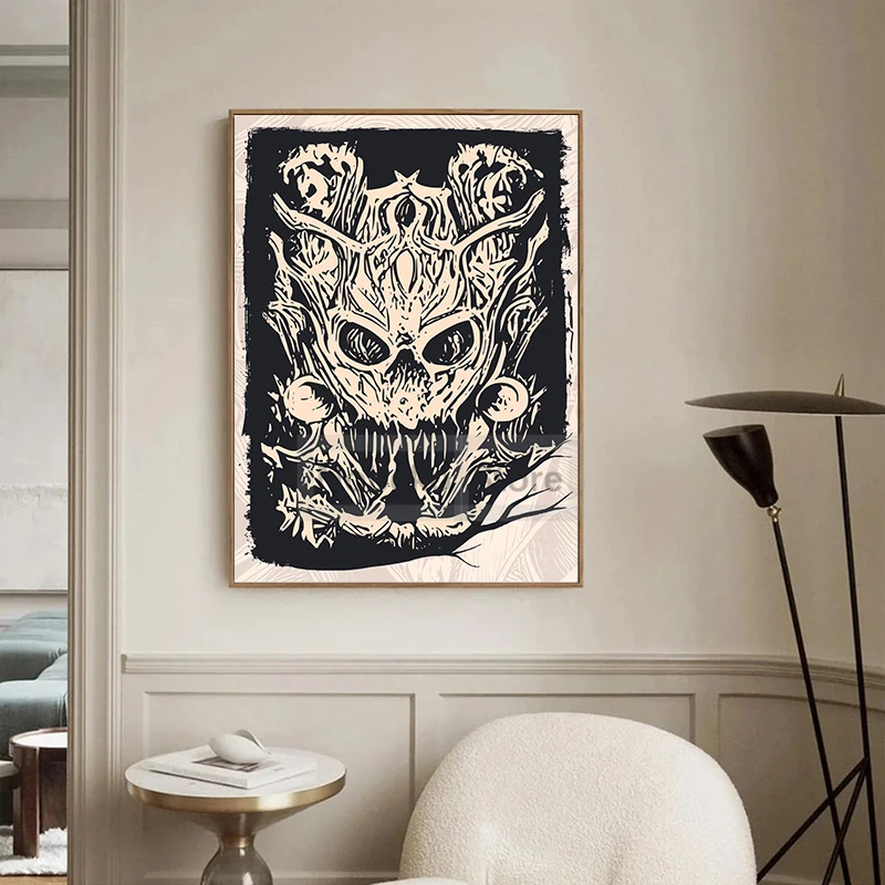 Плакат с масками ведьмы ужасные маскарадные маски и лица принты на холсте