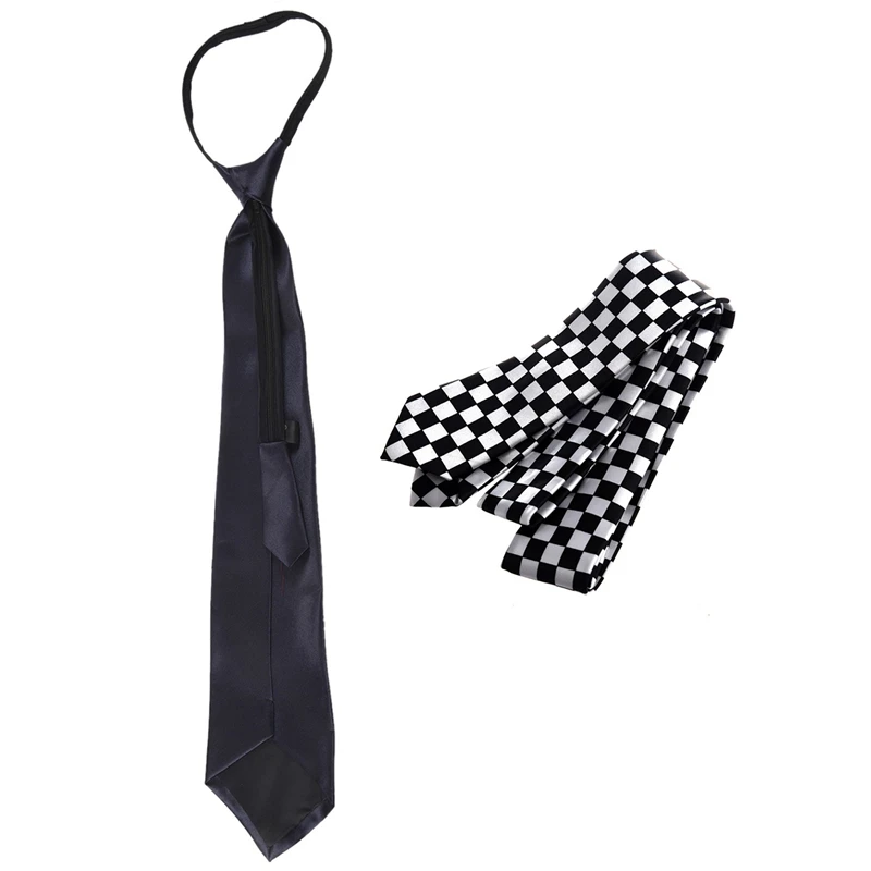 

Мужской галстук-бабочка из полиэстера DOME 2 шт., черный, белый, Клетчатый и темно-синий
