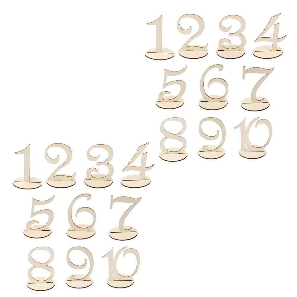 

20Pcs Party Desk Ornament Numbers Adorns Furnishing Articles Numbers Signs for Desktop Decor Party