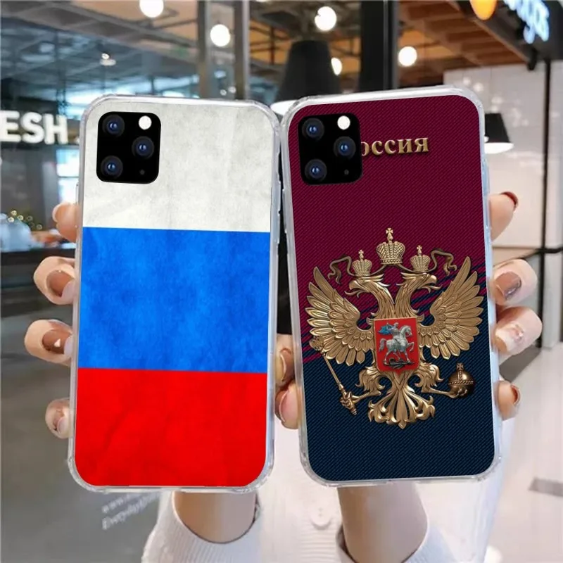 

Чехол с эмблемой российского флага для телефона Huawei P50 P40 P30 Pro Mate 40 30 Pro Nova 8 8i Y7P Honor, прозрачный чехол, защитный чехол