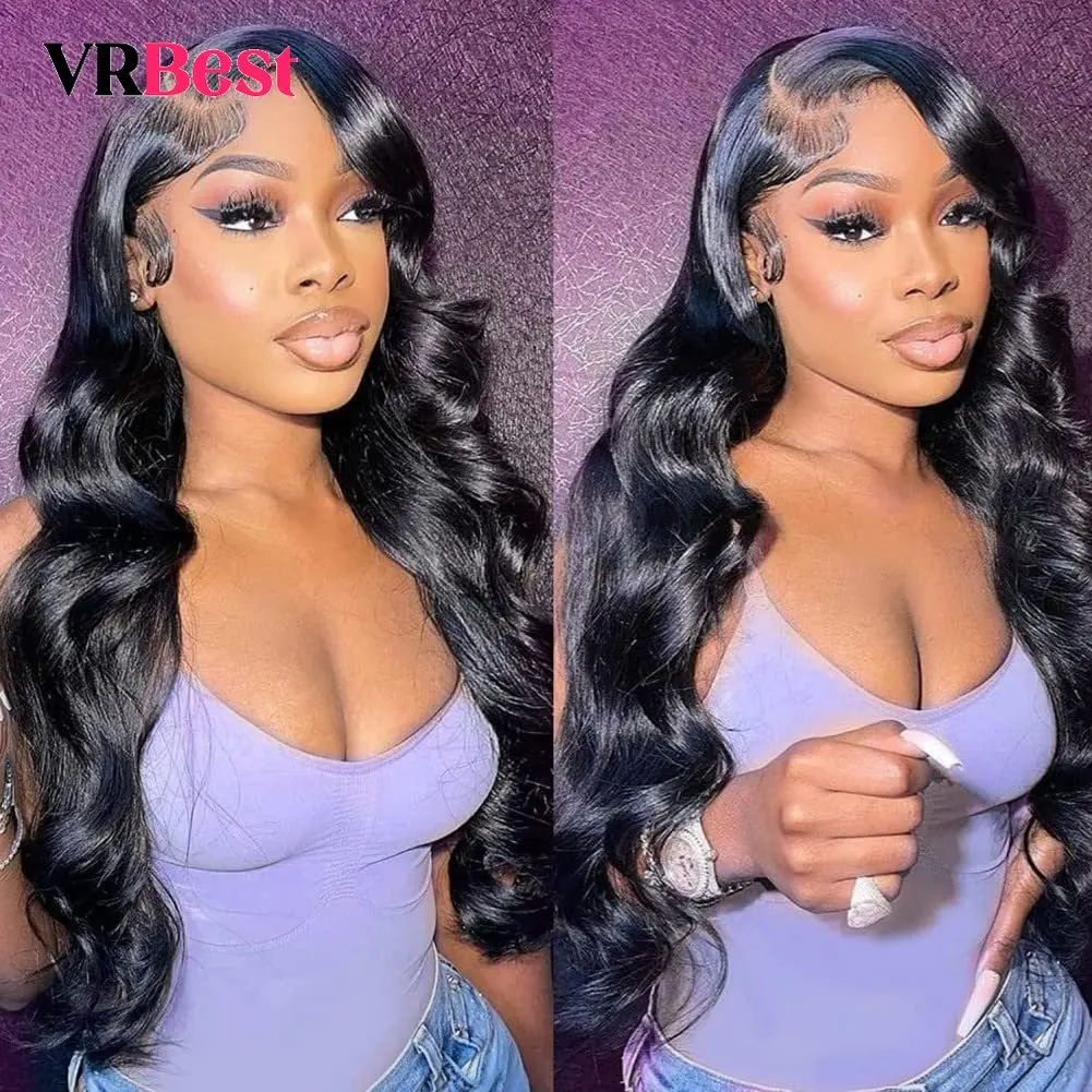 

VRBEST Body Wave Lace Frontal Wig Human Hair Pre Plucked 4x4 Closure Lace Brazilian Hair Wigs for Women Glueless Human Hair Wigs