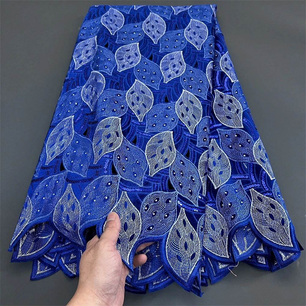 Лавандовая африканская кружевная ткань с блестками украшенная бисером 2024 цветов