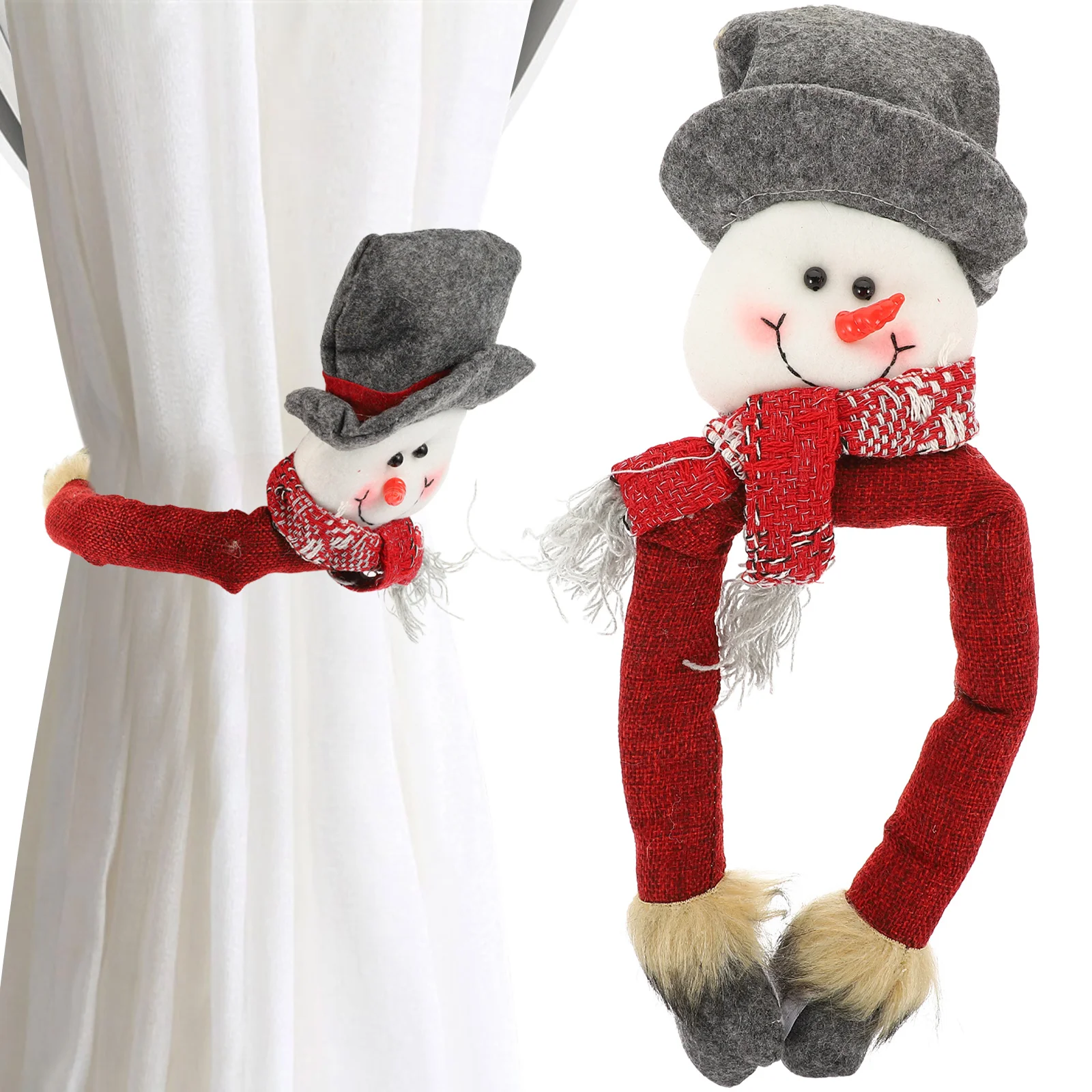 

Curtain Christmas Window Holder Buckle Holdbacktiebacks Snowman Cartoon Drapery Holdbacks Fastener Clamp Decorations Drapes