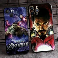 marvel avengers for iphone 13 12 11 pro max mini x xr xs max 6 6s 7 8 plus phone case soft black back carcasa silicone cover