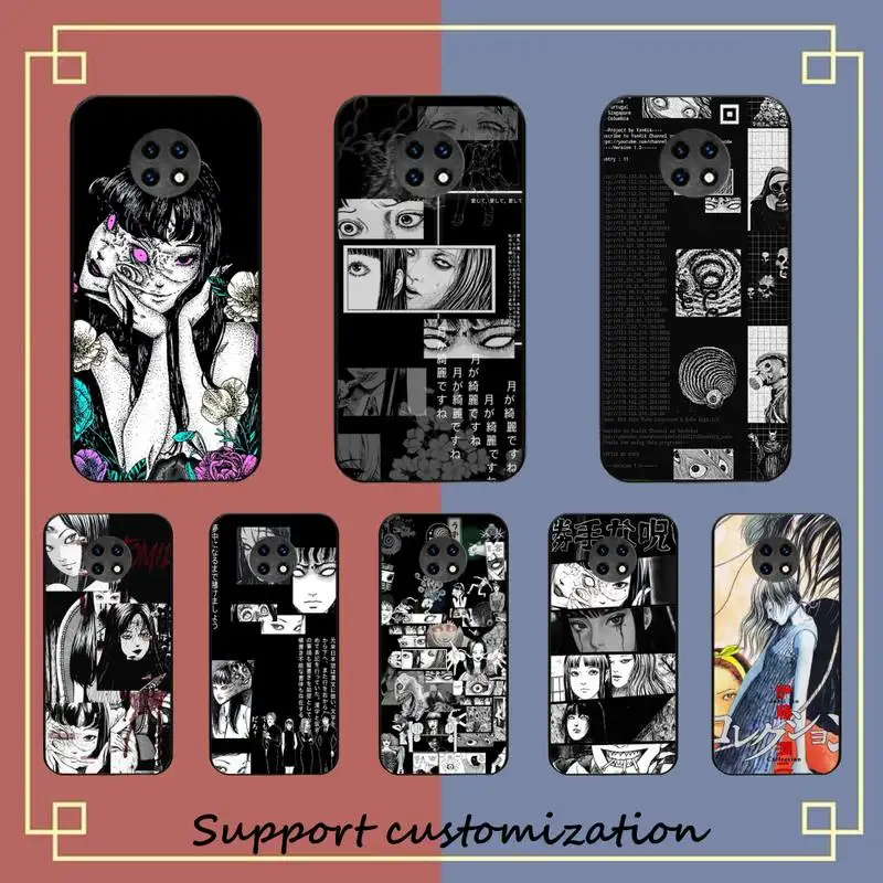 

Junji Ito Tees Horror cartoon Phone Case For Xiaomi Redmi Note 8A 7 5 Note8pro 8T 9Pro TPU Coque for note 6pro Funda Capa
