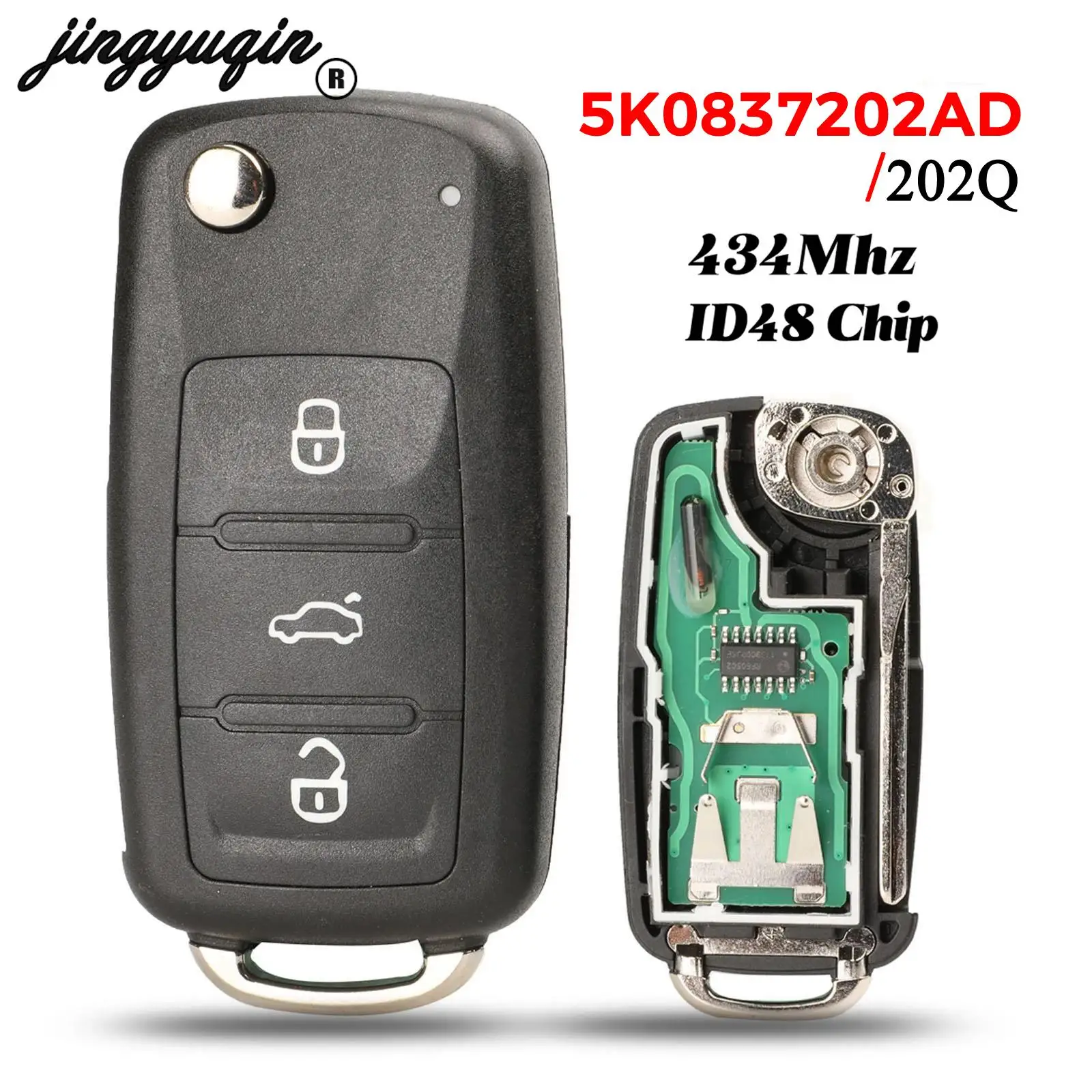 Car Key 434mhz For Vw Volkswagen Caddy Eos Golf Jetta Polo S