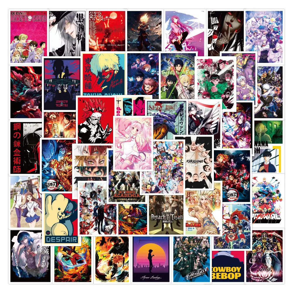 

10/30/50PCS Poster Anime Collection Graffiti Stickers Suitcase Diary Album Stationery Box Cartoon RIMAN Stickers Wholesale