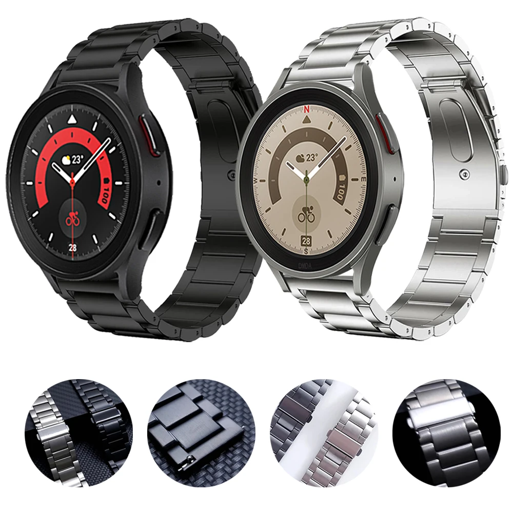 

Titanium Metal Strap For Samsung Galaxy Watch 5 Pro 45mm 44mm 40mm Watch4 Classic 46mm 42mm S3 S2 Active2 Band Business Bracelet