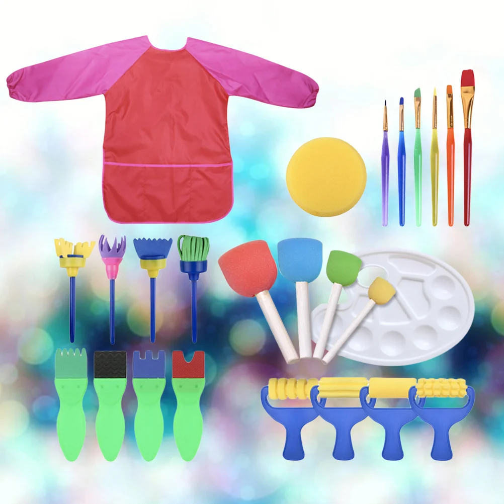 

Painting Sponge Kids Brushes Brush Drawing Tools Diy Kit Set Toddler Craft Sponges Child Supplies Foam Stippler Stamp Toys