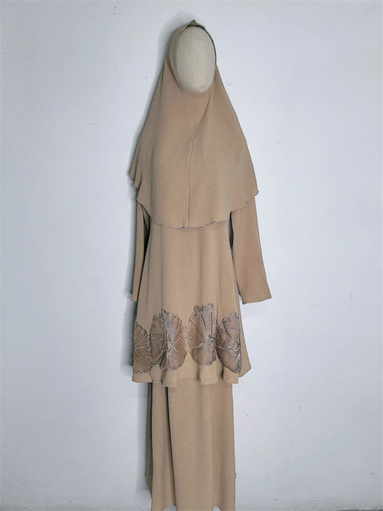 Рамадан однотонный комплект из трех предметов Абая топы юбка скромные