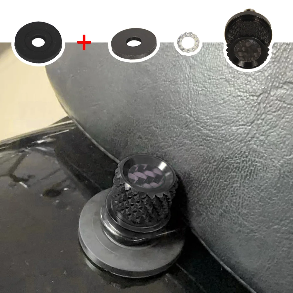 

Аксессуары для мотоциклов, цвета, резиновая шайба для сиденья, защита, универсальные алюминиевые винты сиденья с узором из углеродного волокна для сидений Harley