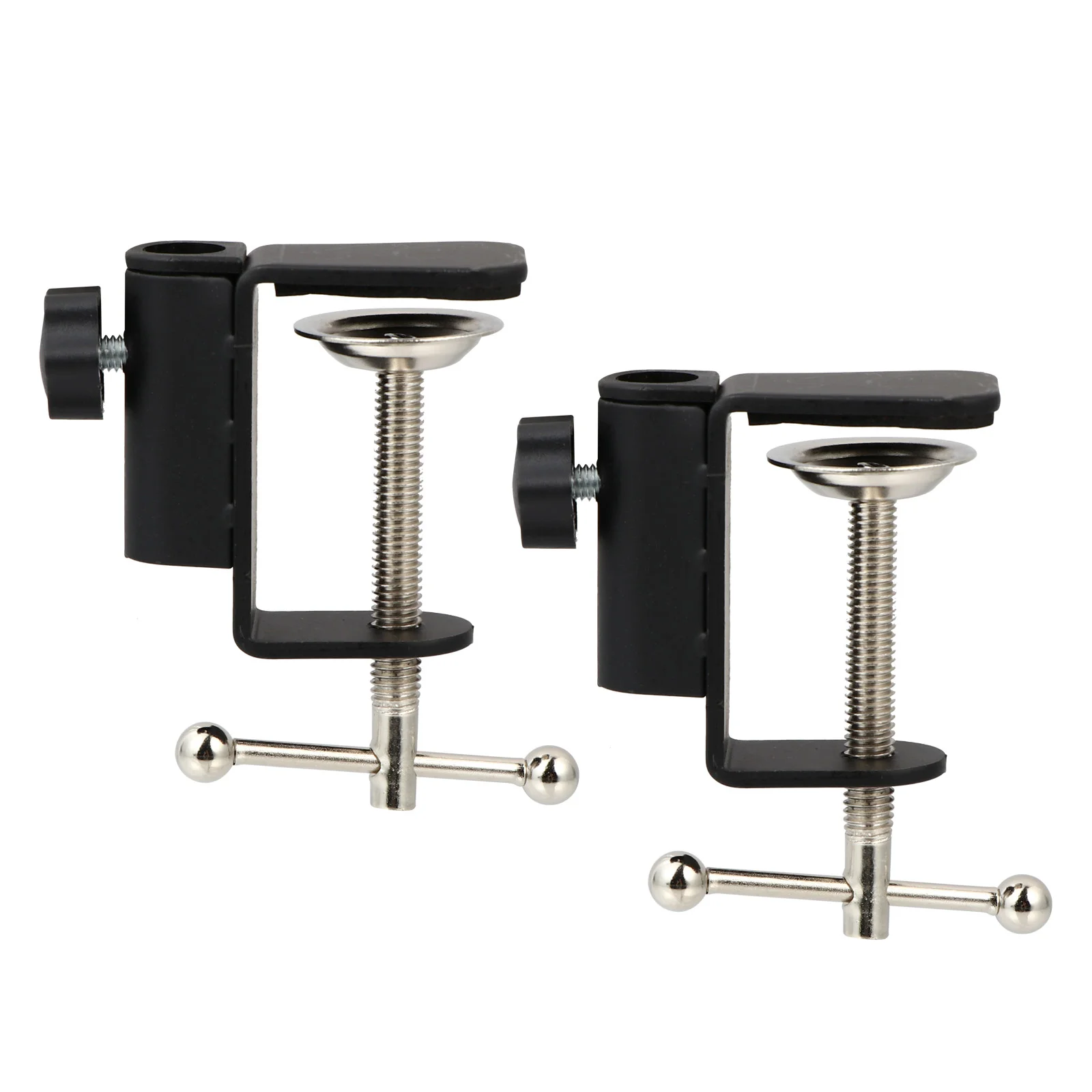 

2 PCS Microphone Mount Clamp Durable Metal Mic Suspension Rack Base Holder for Office