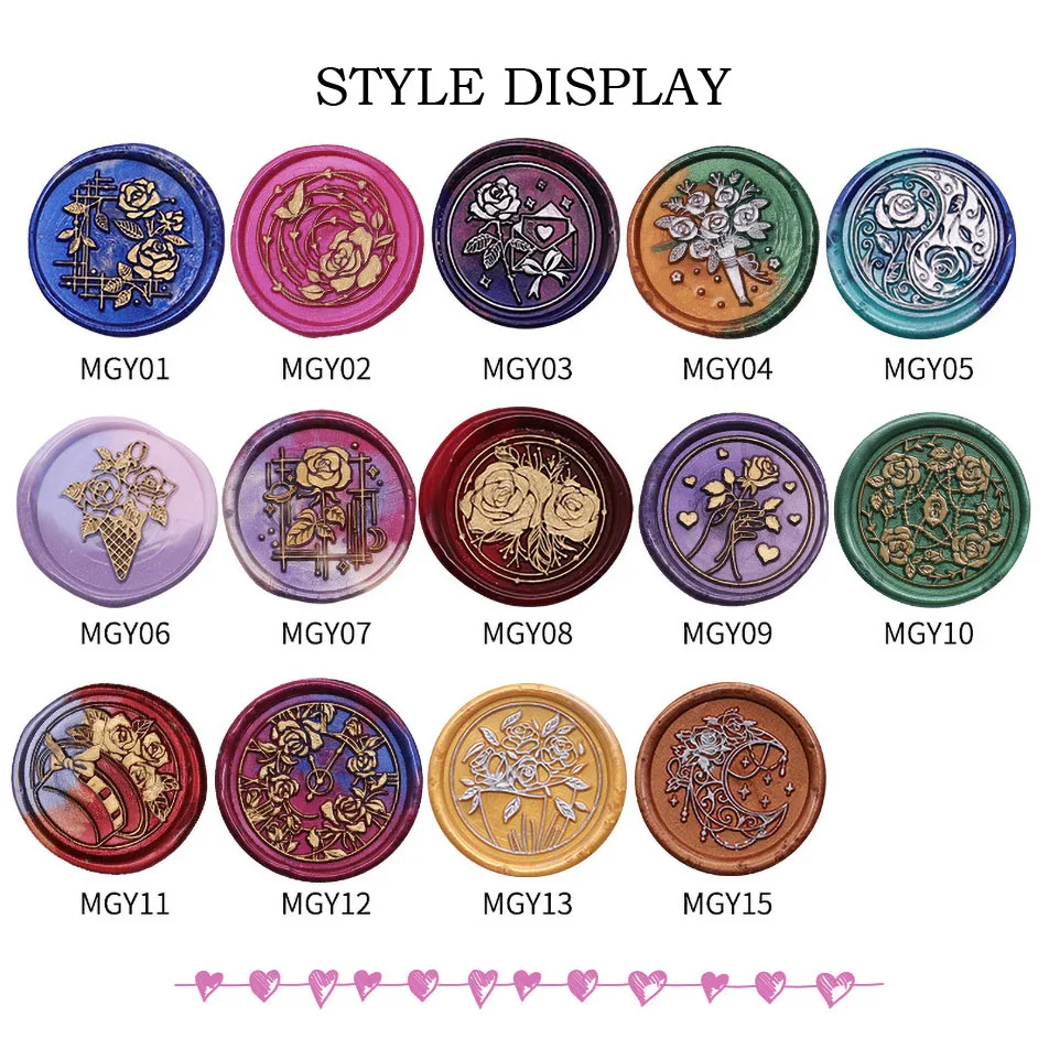 

Stamp Wax Seal Rose Garden Series Fire Paint Sealing Gift Hand Account Tool DIY 2022 New Scrapbooking Flower Valentine's Day