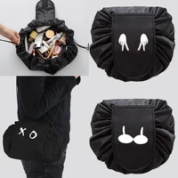 cosmetic bag women makeup organizer travel toiletry storage bag outdoor drawstring shoulder foldable make up pouch chest pattern