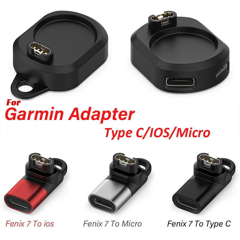 

2 In 1 Type C/Micro Dock Watch Charger Adapter for Garmin Fenix 7 6 5 7x Instinct 2 Vivoactive 3 4 Venu 245 Forerunner 955 255