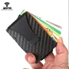 DIENQI Carbon Fiber Card Holder Mini Aluminum Metal RFID Magic Men's Wallet 4
