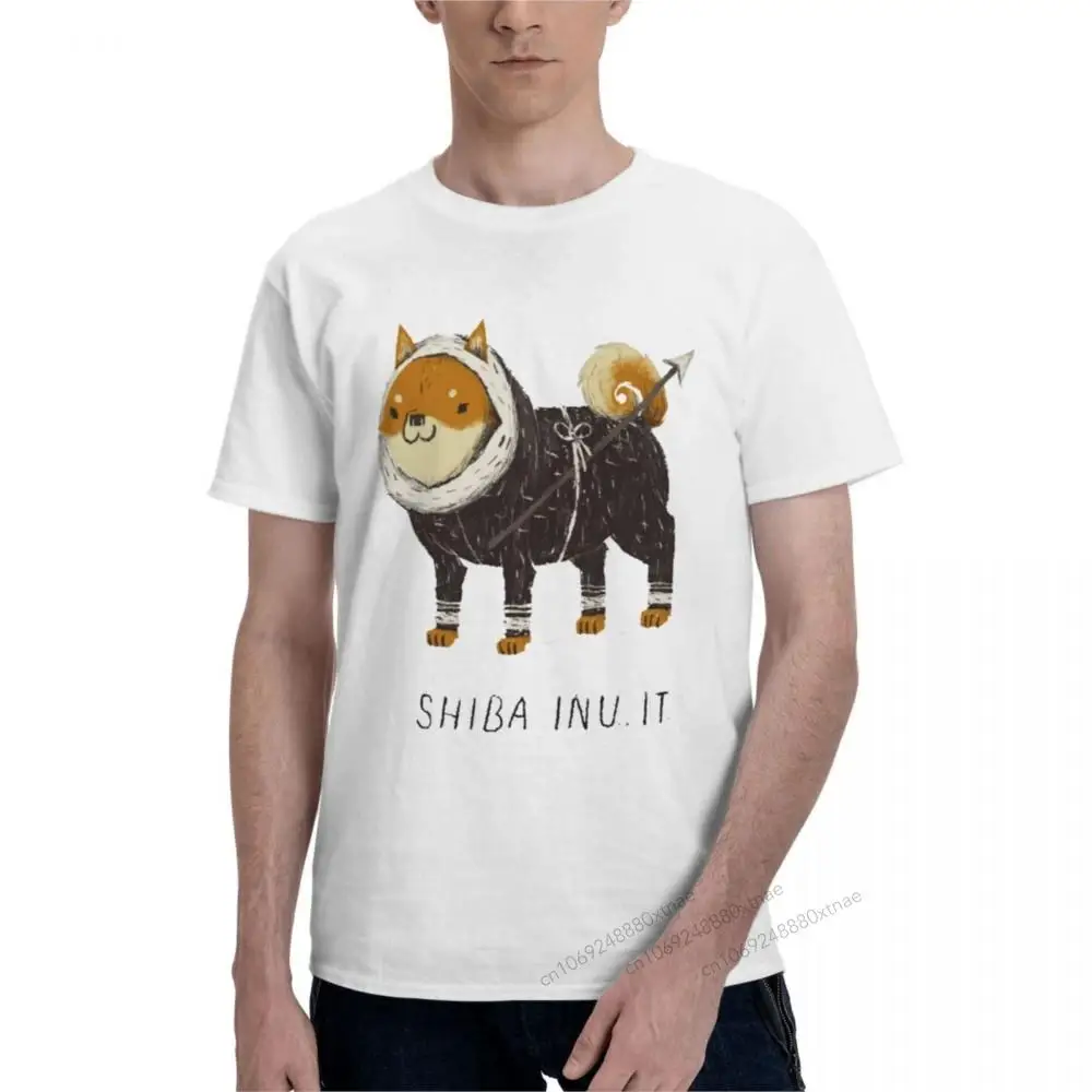 

Shiba Inu-it Classic T-Shirt Men Funny Tees Short Sleeve Round Collar T-Shirt Cotton 2021 New Arrival Clothes
