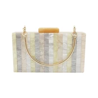 luxury handbag vertical striped messenger bags brand womens wallet multicolor acrylic evening bag party prom chain clutch purse