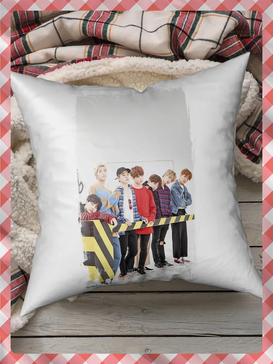 Подушка для сна декоративная с принтом BTS (K-pop Bangtan Boys Beyond The Scene RM Jin Джонгук К-поп) -