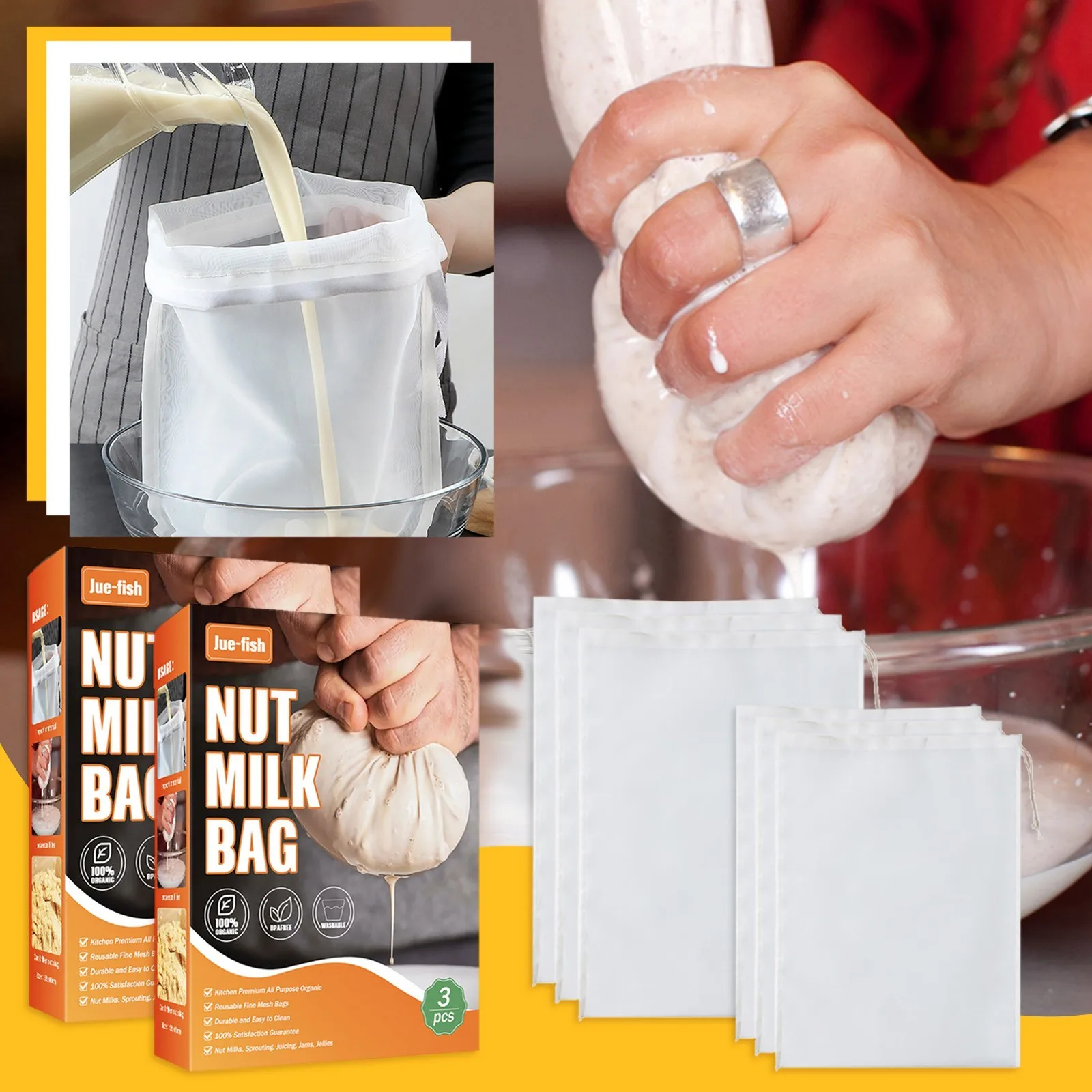 Сетчатый фильтр для сыра многоразовый сверхпрочный нейлоновый соевого молока