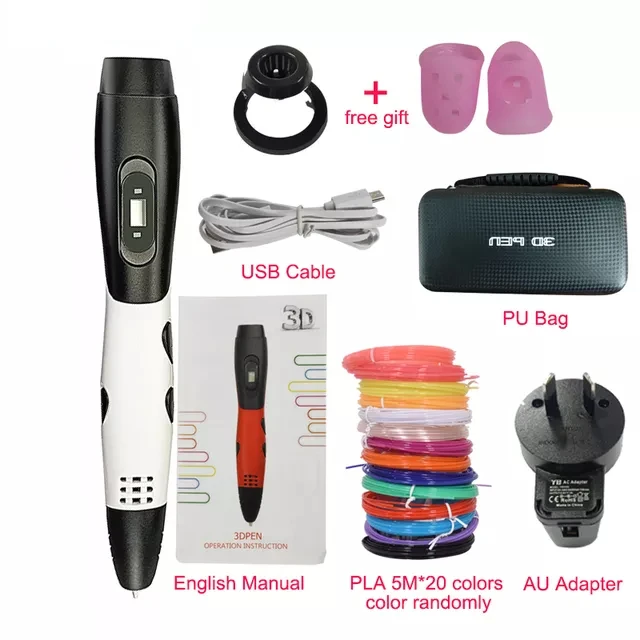

3D Pen With LCD Display 10 20 Colors 50 100 Meter PLA Filament Print Pen Suport ABS And PLA For Kids DIY Drawing