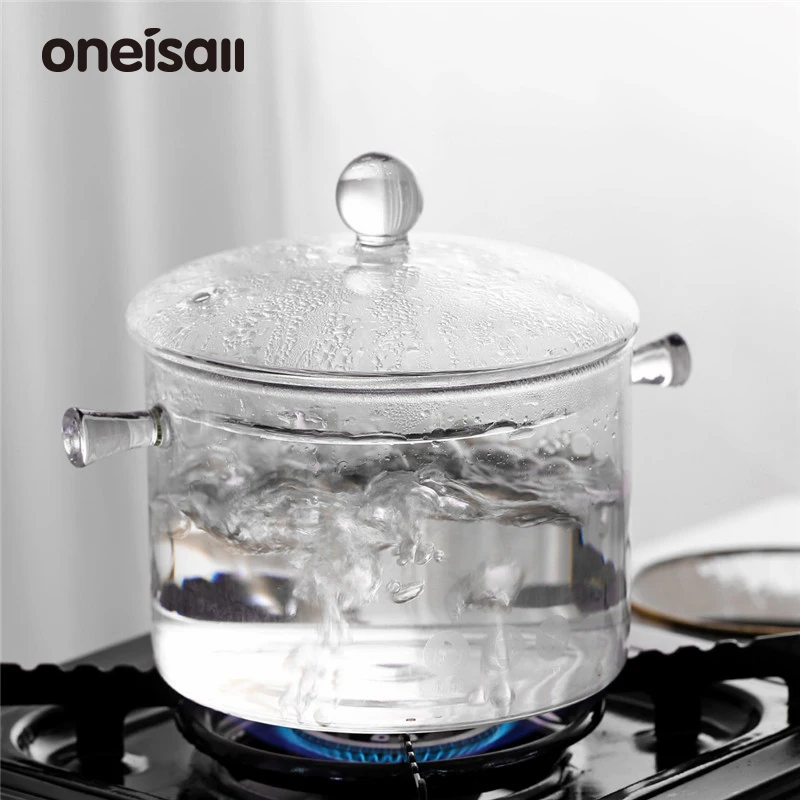 

1.5/2.0L Household Heat Resistant Glass Soup Porridge Pot Microwave Fire Heating Transparent Glass Bowl Kitchen Cooking Tools