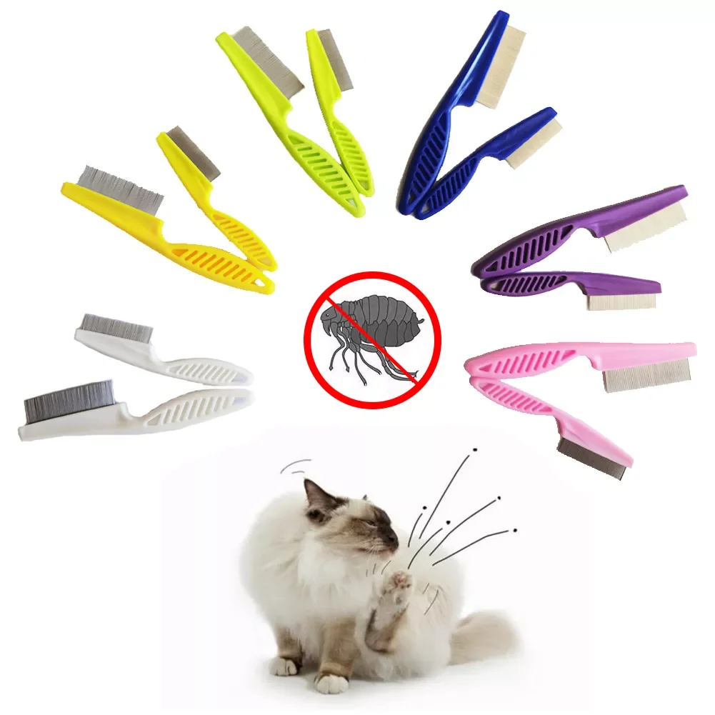 

2022New Pet Flea Tick Remover Dog Cat MultiColor Stainless Steel Comfort Hair Grooming Comb Protect Flea Lice Removal Hair Clean
