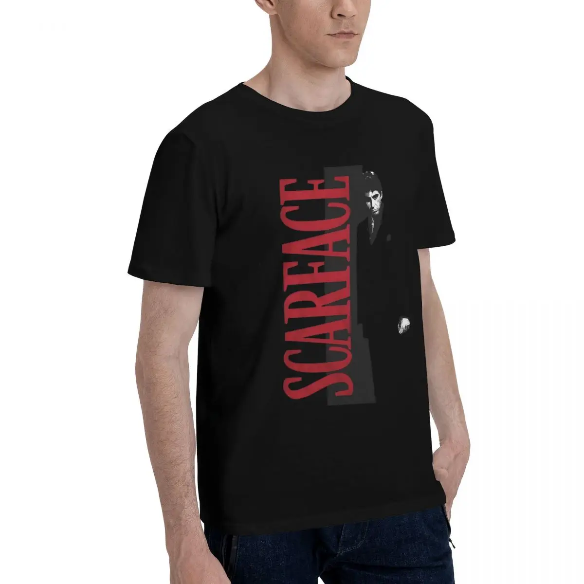 Фото Scarface Split (2) 100% Algodón Casual Transpirable Confortable Lindo Divertido Camiseta para Hombre Camiseta para Hombre №2