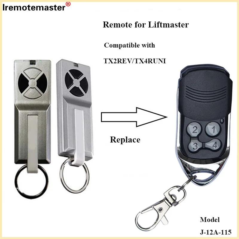 

For Chamberlain Liftmaster TX2REV TX4REV 433MHz Garage Door Remote Control Clone Liftmaster Gate Door Opener Transmitter Copy