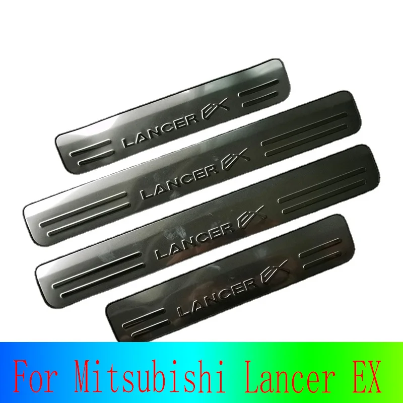 

For Mitsubishi Lancer EX Door Sill Scuff Plates Side Stirrups Threshold Scuff Plates Car Accessories Stainless Steel Chrome Trim