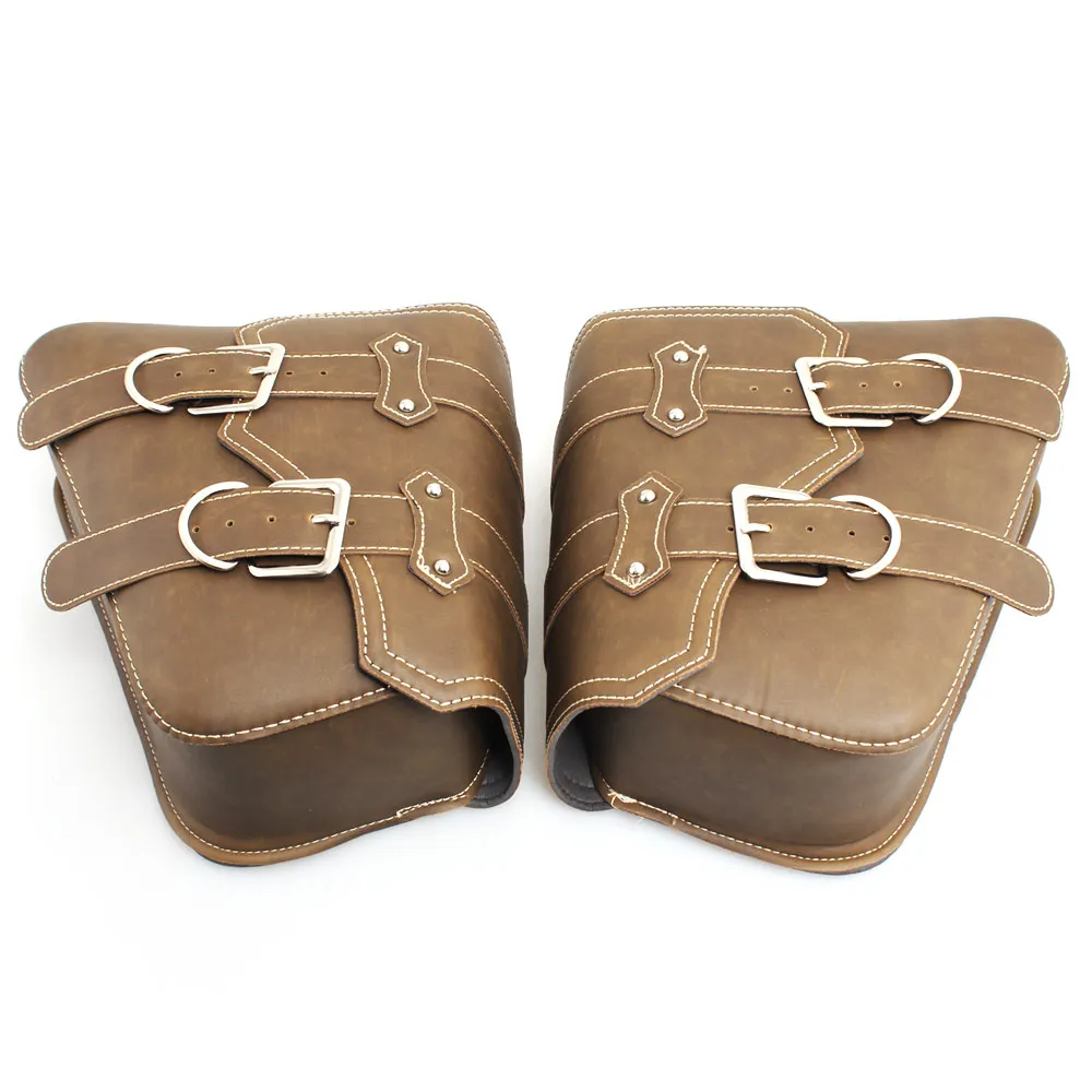 Для Honda Suzuki Harley Sportster XL 883 XL1200 черная искусственная кожа мотоцикл седельная сумка