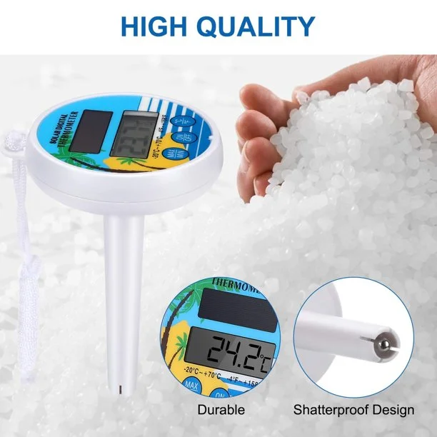 

Floating Digital Pool Thermometer Digital Solar Powered Outdoor Floating Waterproof Rainproof Pool Thermometer