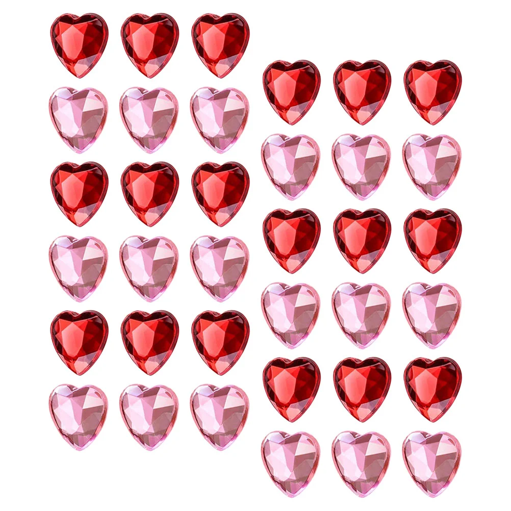 

Heart Valentines Vase Filler Tableplastic Dayred Hearts Scatter Wedding Jewelrybeads Decorative Props Party Decor Rhinestones