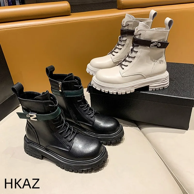 

Женские ботинки на толстой подошве, удобные износостойкие модные универсальные классические винтажные популярные модели на весну и осень