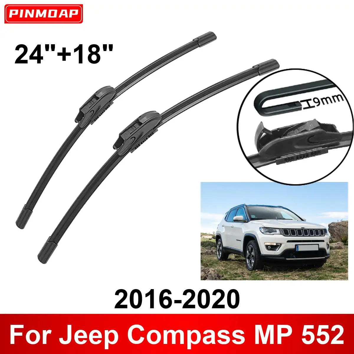 Щетки стеклоочистителя автомобильные для Jeep Compass MP 552 2016-2020 24 дюйма + 18 дюймов 2016 2017