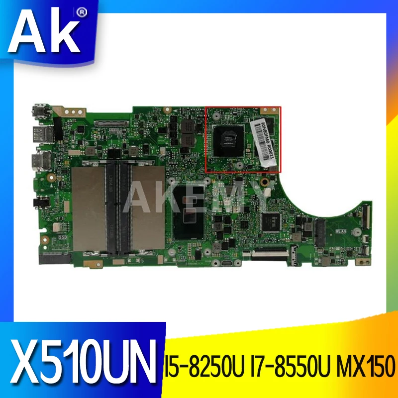 

X510UN материнская плата MX150 GPU I5-8250U I7-8550U CPU для ASUS X510U X510UQ X510UR X510UNR X510UQR S510U X510UF материнская плата для ноутбука