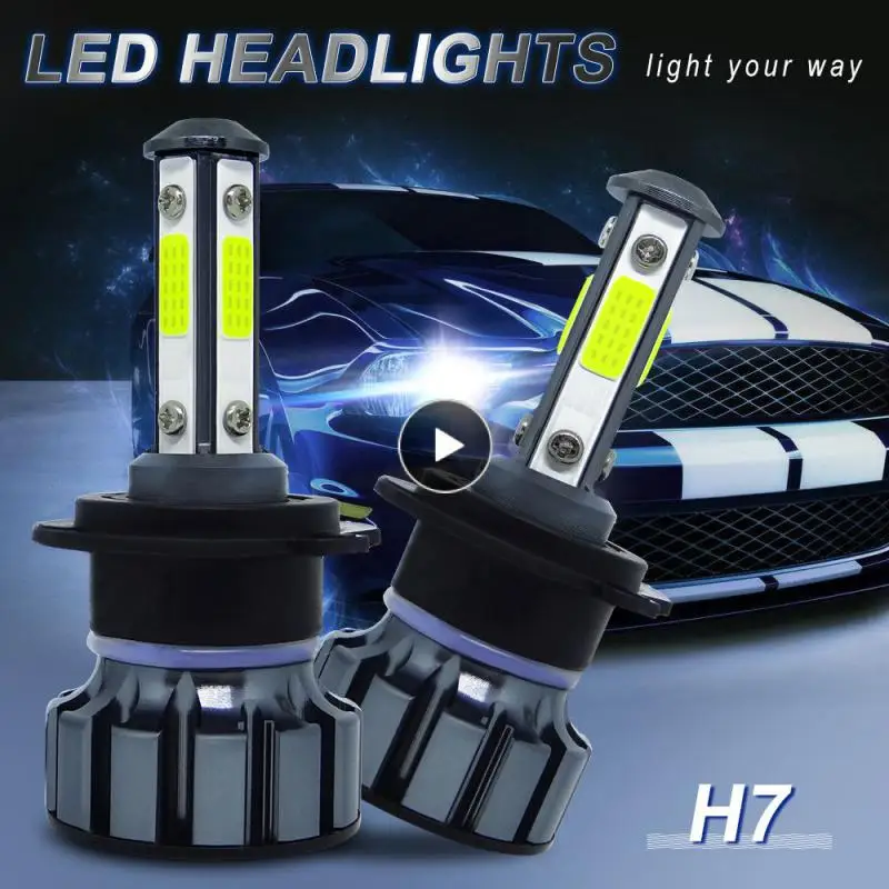 

Универсальная Светодиодная лампа для фар H7, автомобильные фары, высокая яркость, Автомобильные светодиодные фары, Четырехсторонние автомобильные аксессуары на 360 градусов